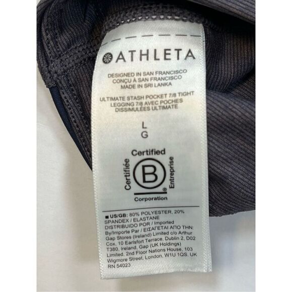Athleta Womens Ultimate Stash Pocket Heather 7/8 Tight Blue HearthRose SizeLarge - Picture 7 of 16